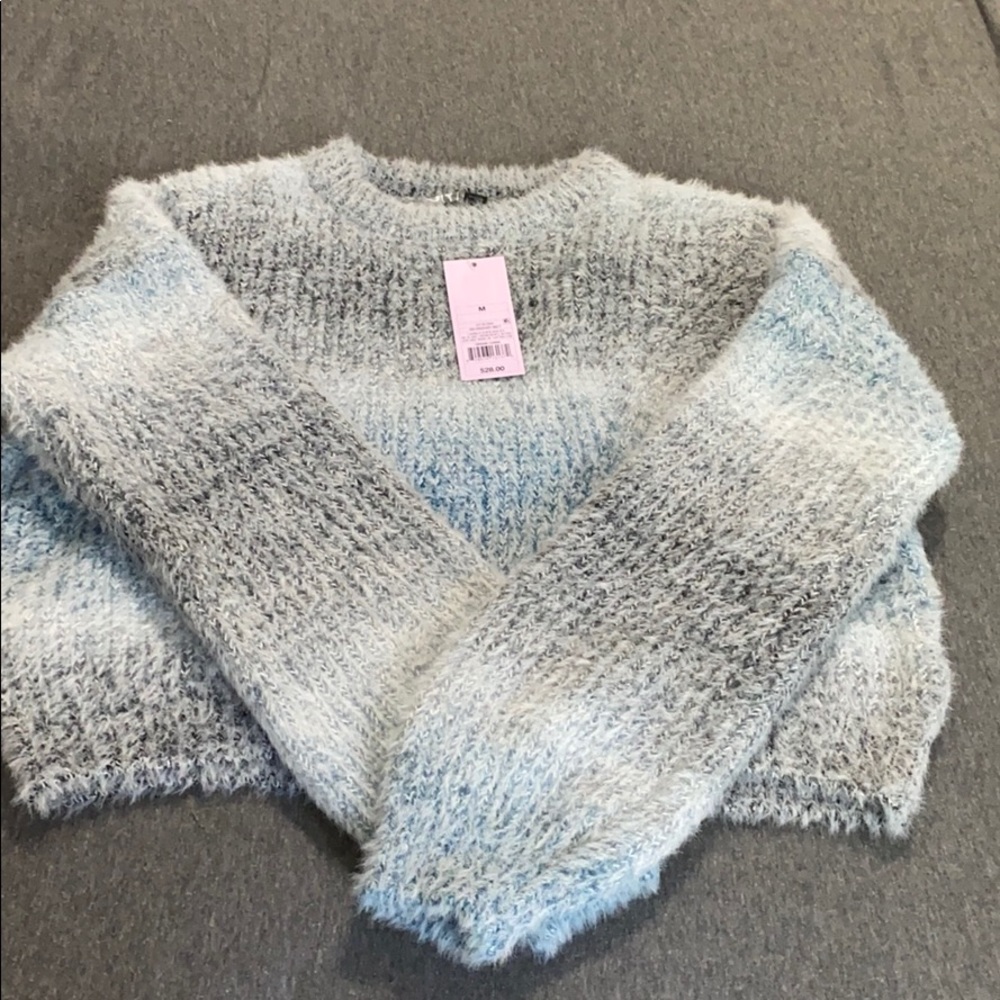 Grey and light blue ombre sweater size M